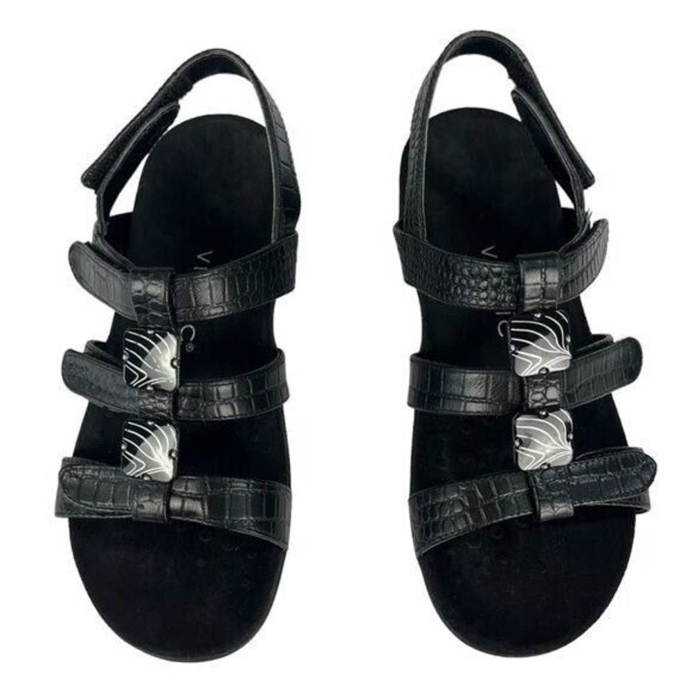 Vionic Amber Adjustable Adjustable Black Sandals … - image 4
